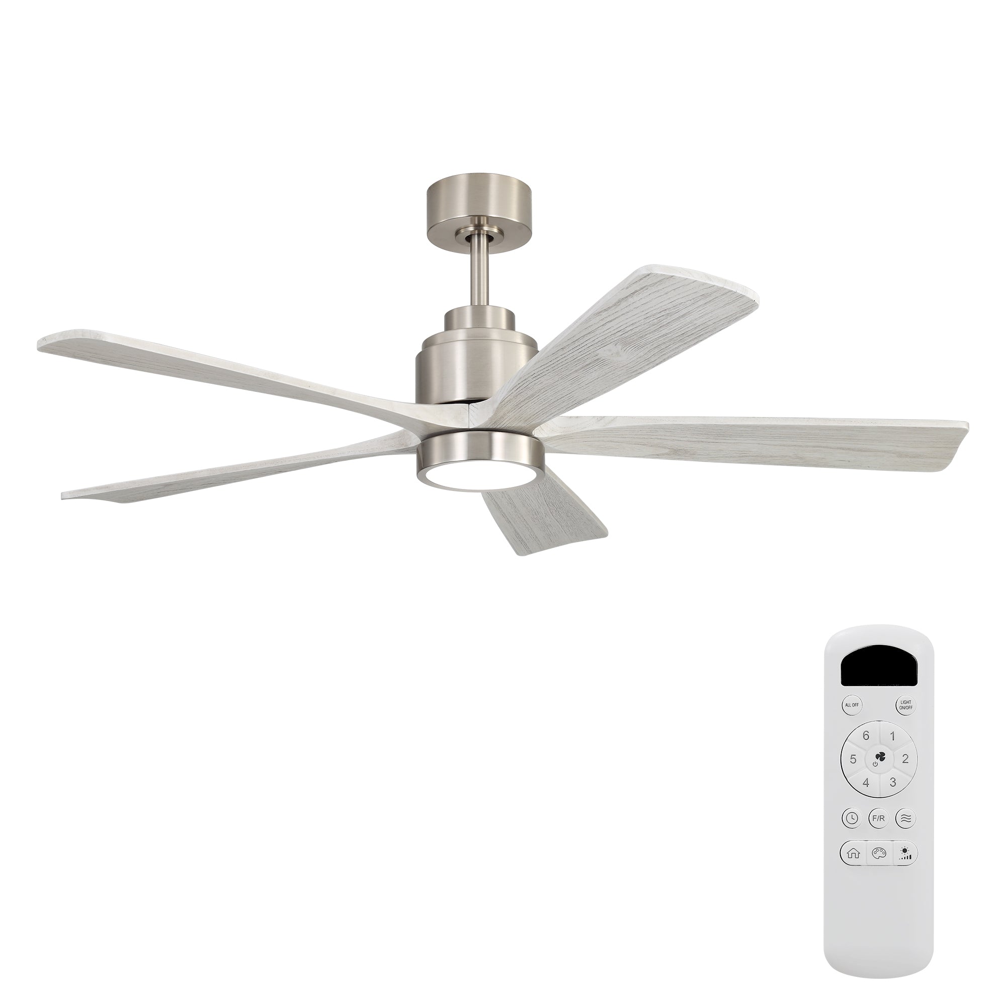 52 Inch Ultra Quiet Reversible Ceiling Fan with Light - Dimmable LED, Memory & Timer for Large Room