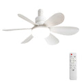 20-Inch Socket Fan Light Portable Ceiling Fan with Light and Remote, 3-Color Dimmable LED, Silent DC Motor, 2/4H Timer, Screw In Design for Small Rooms