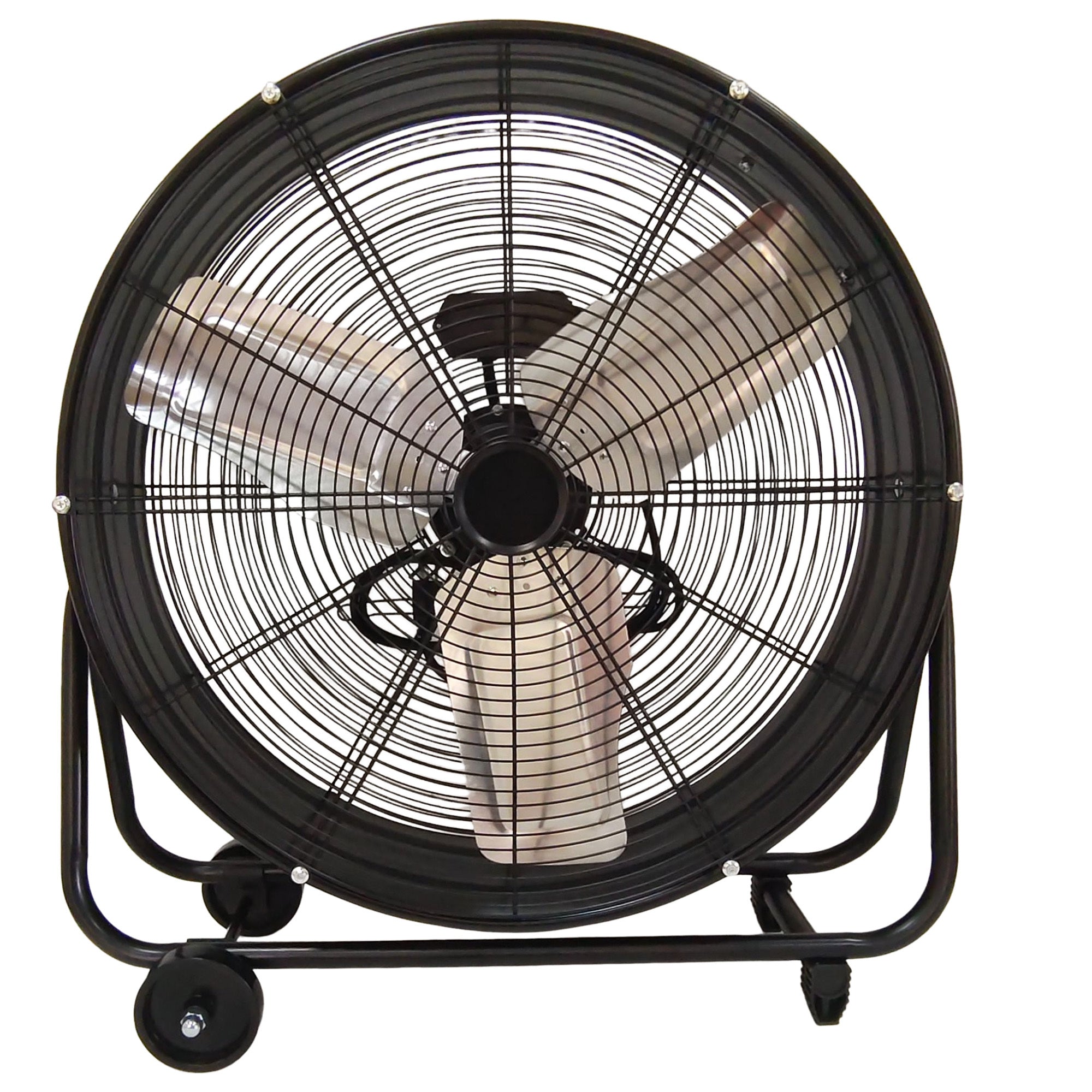 24 in.Heavy Duty Metal Industrial Drum Fan, 24 inch High Velocity Shop Fan, Pure Copper Wiring Motor, Aluminum Blade, 2 Speed Large Floor Fan for Warehouse, Workshop, Factory, Garage, All Metal, Black