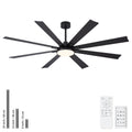 72 inch Large Ceiling Fan with Dimmable Led Light 8 Solid Wood Blades Remote Control Reversible DC Motor for Living Room