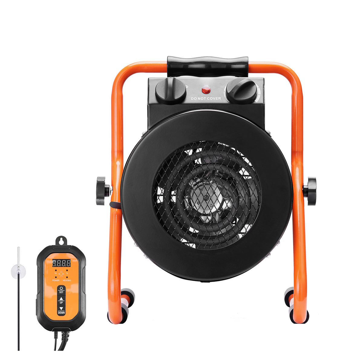 Greenhouse Heater with Thermostat, 1500W Fast Heating with Overheat Protection, 2-Speed Setting Small Grow Tent Heater, Electric Portable Heater Fan for Green House, Flower Room, Workplace