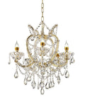 22'In Bella Petite Gold Crystal 5-Led Light Chandelier