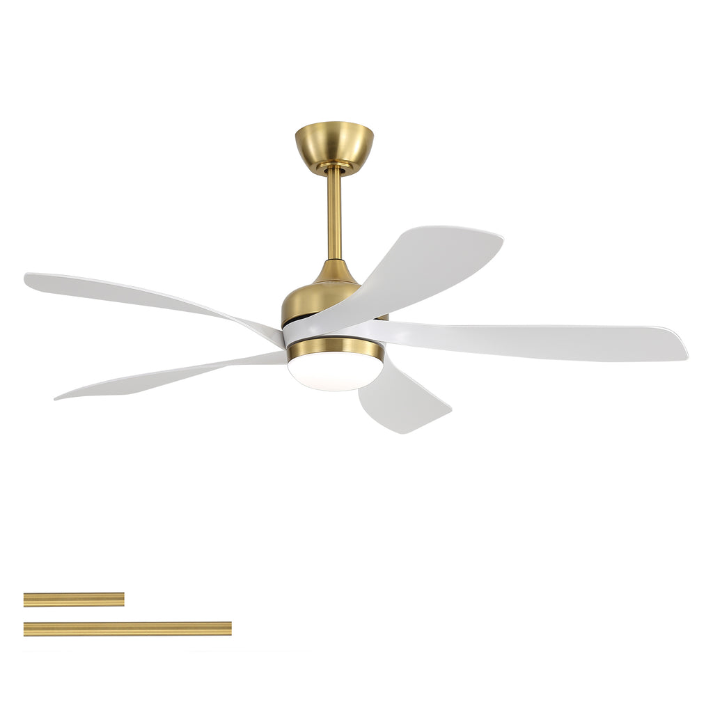 52' Ceiling Fan with Light ,Remote Control, Adjustable Dimmable Lighting & Silent DC Motor for Bedroom and Living Room