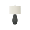 Contemporary Table Lamp, 24' H, Black Resin Base with Ivory Cream Shade, Modern Boho-Glam Accent for Living Room, Bedroom, or Office