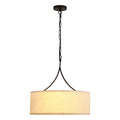 Modern Farmhouse 3-Light Fabric Pendant Light, Black Adjustable Drum Chandelier, Matte Black Fabric Shade Ceiling Light Fixture for Dining Room Living Room Bedroom