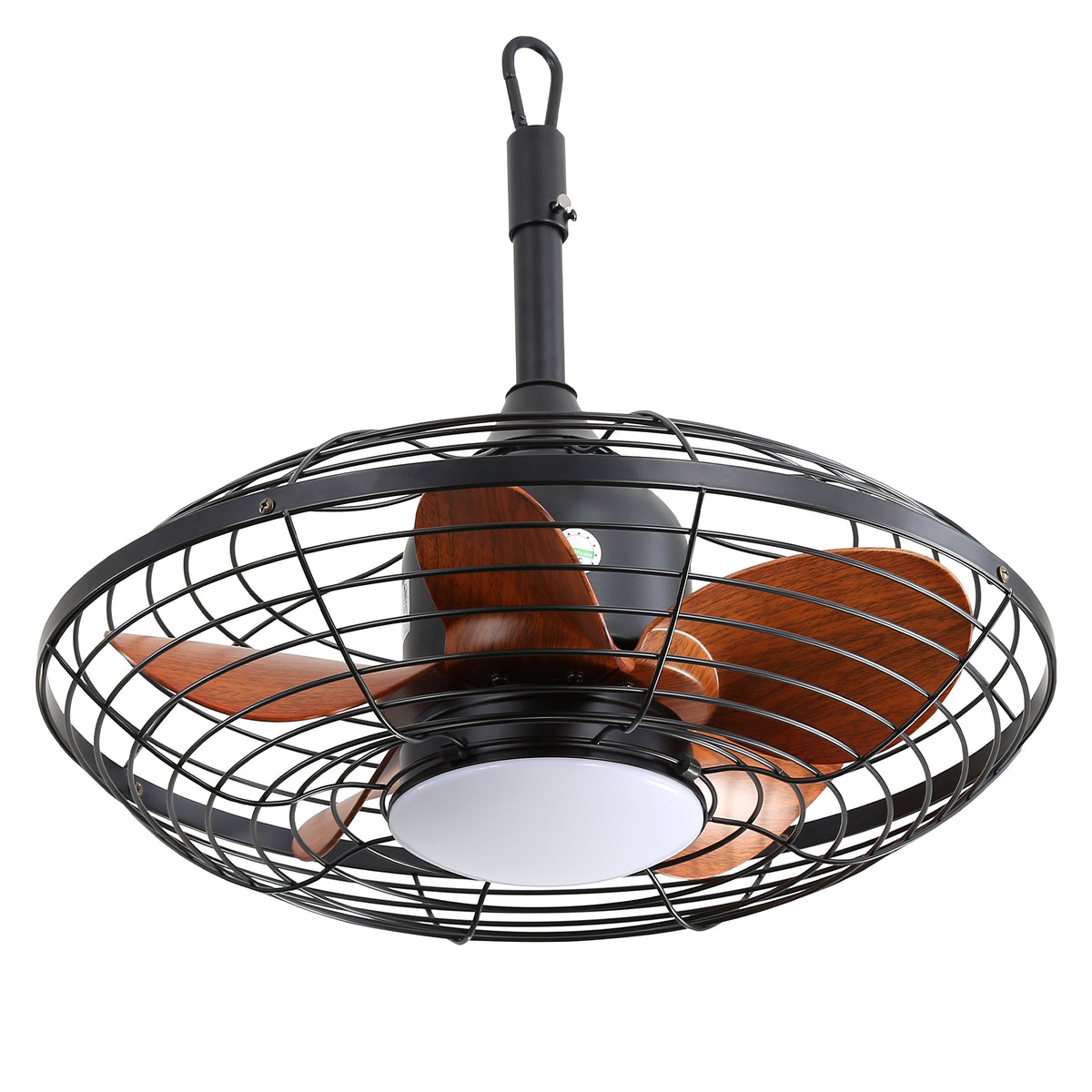 20 Inch Outdoor Ceiling Fan with DC Motor and LED Light, Black ABS Blades, Reversible for Patios, Pergolas, Farmhouse, Rustic, Garage, Garden, Balcony
