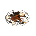 Indoor Low Profile 20 Inch Industrial 7 Blades Remote Control Ceiling Fan with Bulb Light