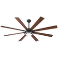 72' Integrated LED Matte Black Large Smart Ceiling Fan with Remote Control