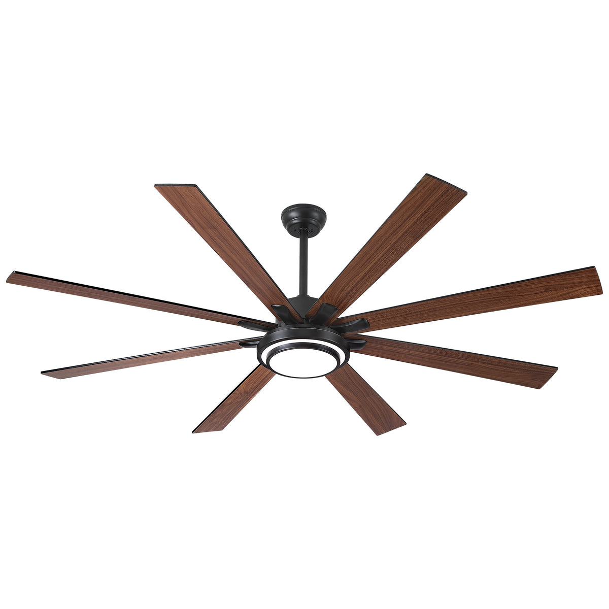72' Integrated LED Matte Black Large Smart Ceiling Fan with Remote Control