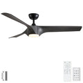 56' Modern Farmhouse Reversible Quiet Motor Ceiling Fan Light with Dark Gray ABS Blades