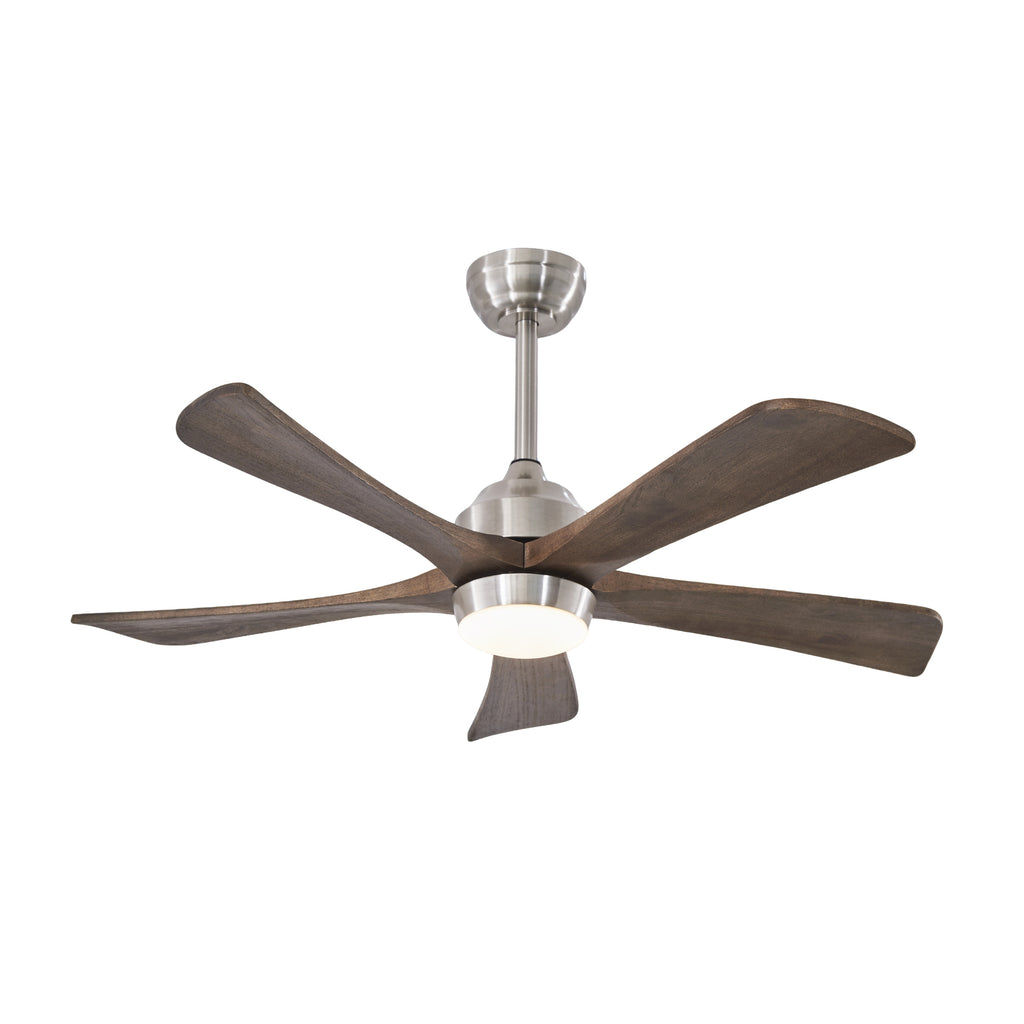 42' 5PCS Solid Wood Blades Ceiling Fan with Lights Remote Control,Quiet DC Motor 3 Blade Ceiling Fans 6 Speed Levels,Reversible Ceiling Fan,for Patio Living Room,Bedroom,Office,Indoor.(Stain nickel )