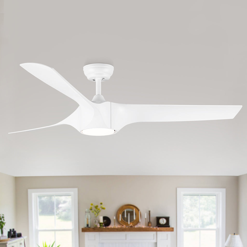 56 In. Integrated LED Ceiling Fan with White ABS Blade