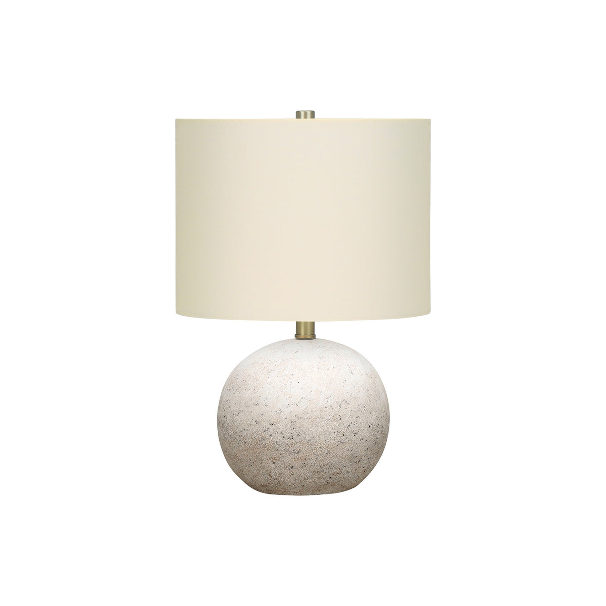 Contemporary Table Lamp with Grey Concrete Base and Ivory Linen Shade, 20' H